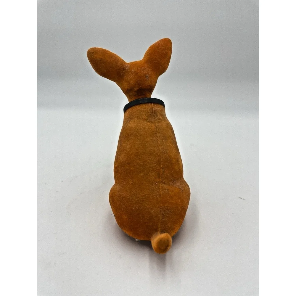 Vintage Flocked Felt  Bobble Head Nodder Chihuahua Dog Retro Dashboard Ready‎